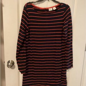 Saint Tropez West long sleeve dress navy blue orange